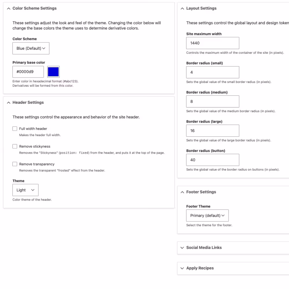 Neonbyte settings