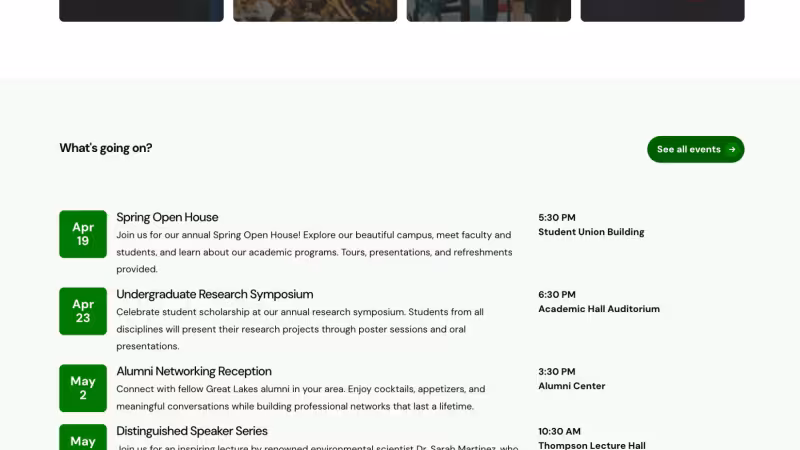 Screenshot showing event teaser