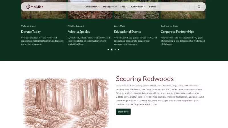 Meridian screenshot showing carousel